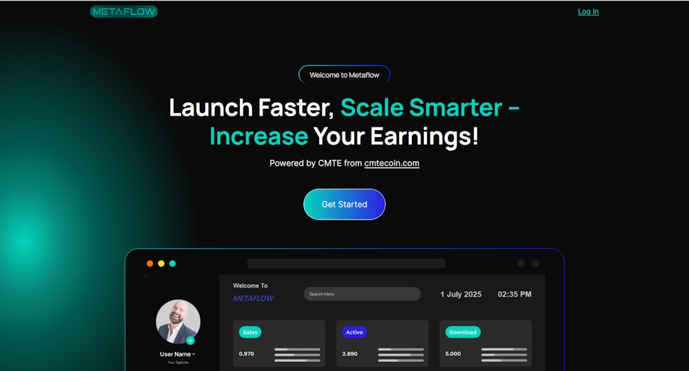 CMTEcoin's tweet photo. Metaflow Launches New CMTE Partner Platform

https://t.co/5XC3ujsIoG introduces the first online marketplace for digital and affiliate products and services payable in $CMTE.

https://t.co/z1sFOe1OVz

#kaspa #krc20 https://t.co/mLxKXJVUPn