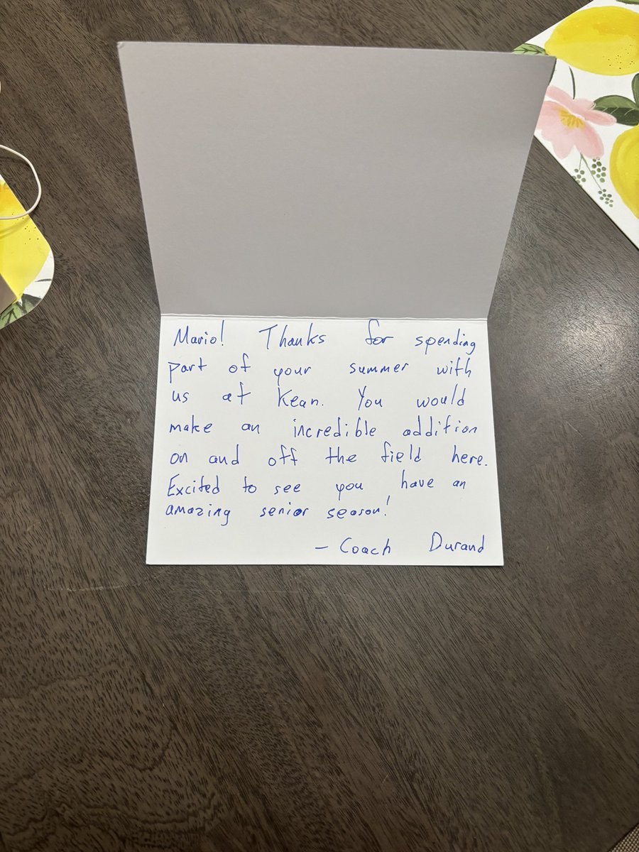 Came back from camp with some love thank you <a href="/CoachEvanDurand/">Evan Durand</a> for the personal letter excited to learn more about Kean university #GoCougars <a href="/CoachKuanBCE/">Cekuan James</a> <a href="/CoachRah26/">Coach Rah 🏈🎯</a> <a href="/TheCoachDra/">Aundrà Ellington</a> <a href="/Coach_Casee/">Caysaan James</a> <a href="/CoachBaidooBCE/">Theodore Baidoo</a>