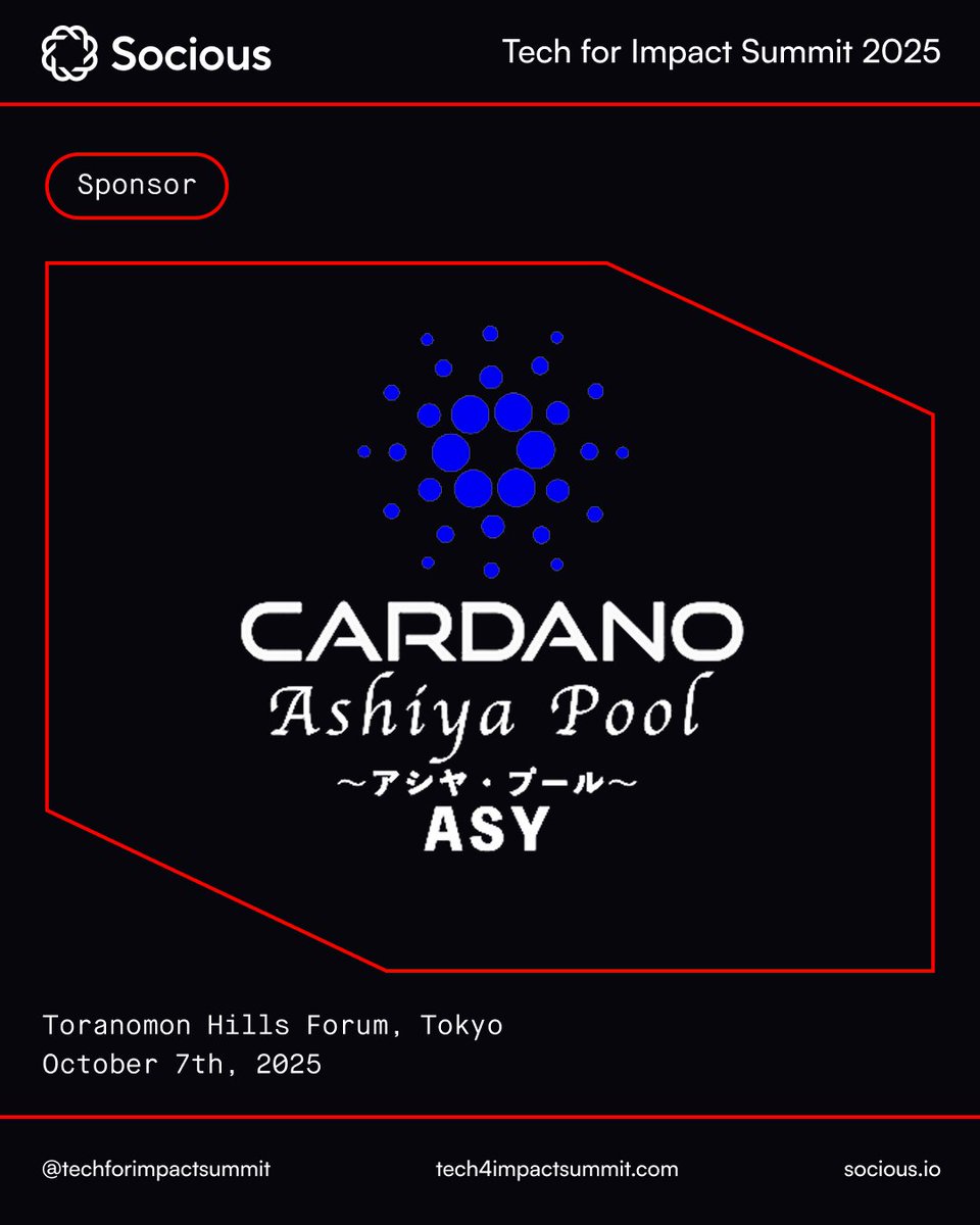 T4ISummit's tweet image. 🎵 AshiyaPool(ASY)がTech For Impact Summit 2025に参加!
音楽と芸術で、病気や障害と向き合う子どもたちに笑顔を届けます。💖
心を動かすWeb3を、ぜひ体感してください。
🎟️ チケットはこちら👉 tech4impactsummit.com/tickets
#AshiyaPool #Cardano #TechForImpact