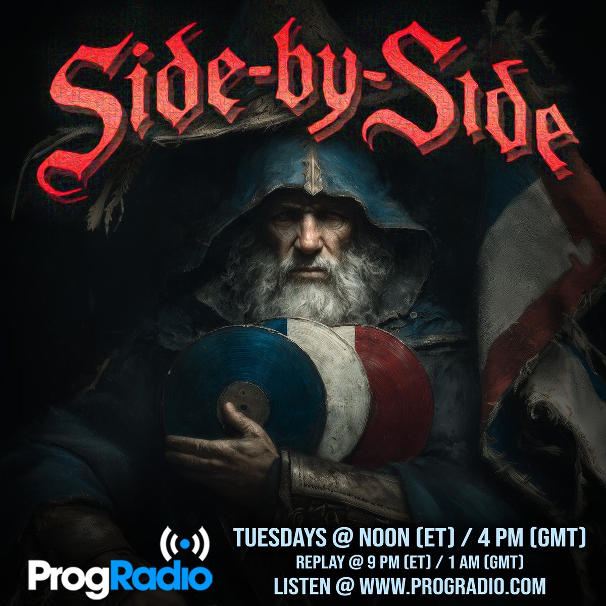 Happy Bastille Day!  The Prog Wizard will be celebrating tomorrow with a special Side-by-Side.  Don't miss it!

TWO SHOWTIMES EVERY TUESDAY:
- 12 Noon (ET) / 4 PM (GMT)
- Encore Replay: 9 PM (ET) / 1 AM (GMT)

Listen (Web): progradio.com
Listen (iPhone):