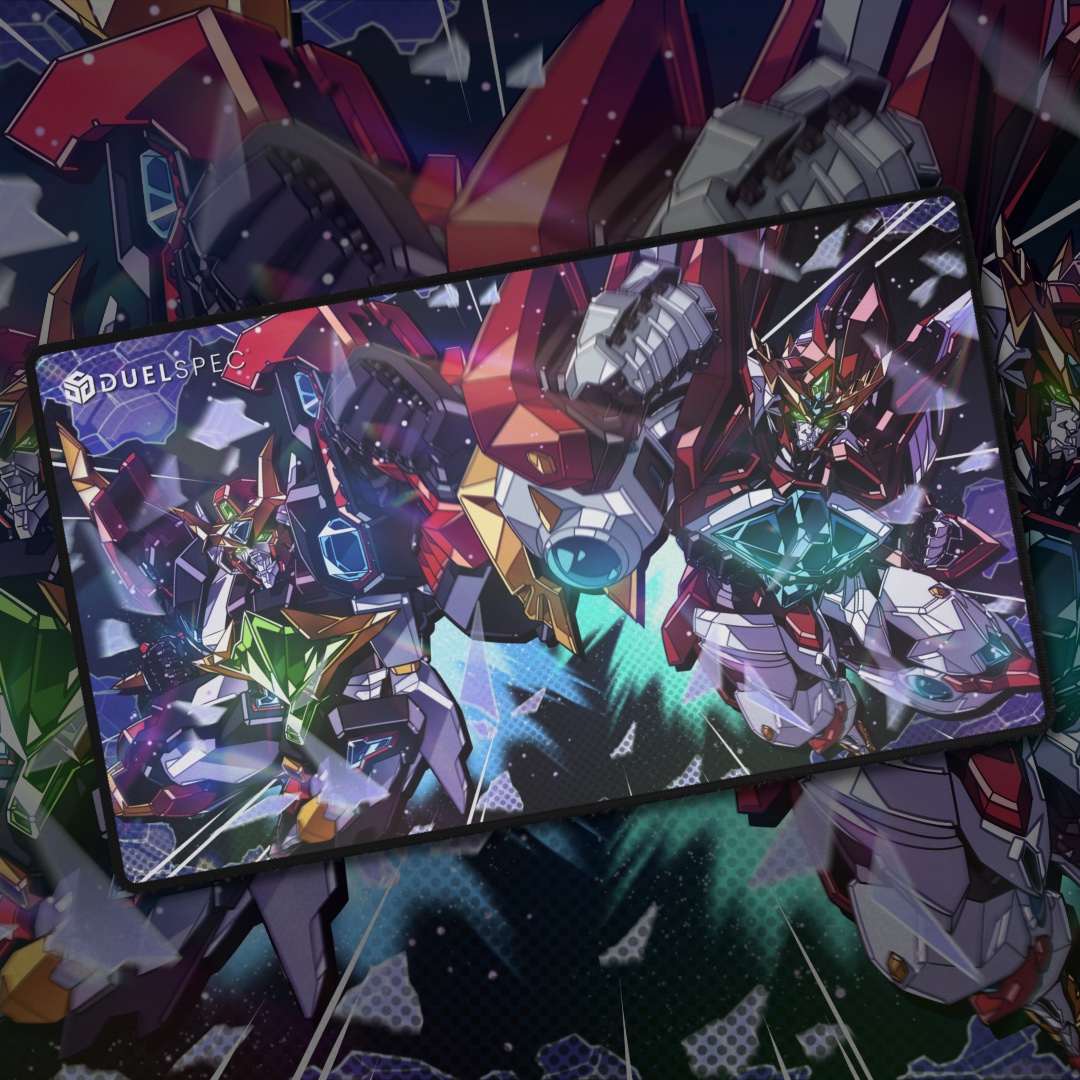 DuelSpecTCG's tweet image. It's finally here. The gorgeous "Brave-X-Kaiser" artwork by @Gao_Exkaiser 

We're giving this beautiful mat away to one lucky winner. To enter, just ▶️follow, ❤️like, and 🔁repost what duo you want to see next. Winner picked next week. 

Don't want to wait? You can get it here…