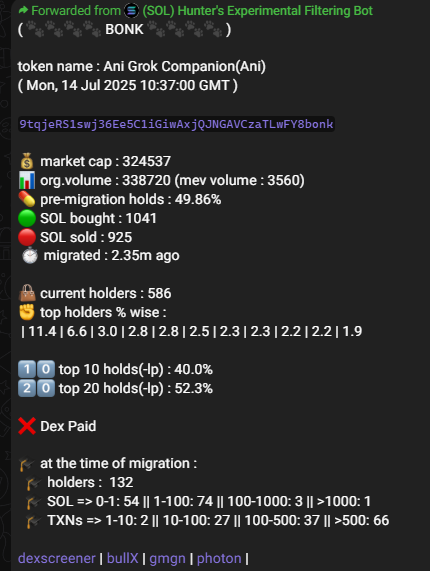 thehunterbaker's tweet photo. decent bangers by the bot ~24h
$ani $agi $rudy $chad $bege $derpy $rudi $pobble #monkephone #fakecoin $joi $gfg $pump $bitty $cheems #useless #fartcoin $house $alt $degen $parc $btc #gooncoin $uwu $pengu $dolly $duck
bot updates : https://t.co/EAEvgXXsRK
not financial advice! https://t.co/VJNxo1RQ3G