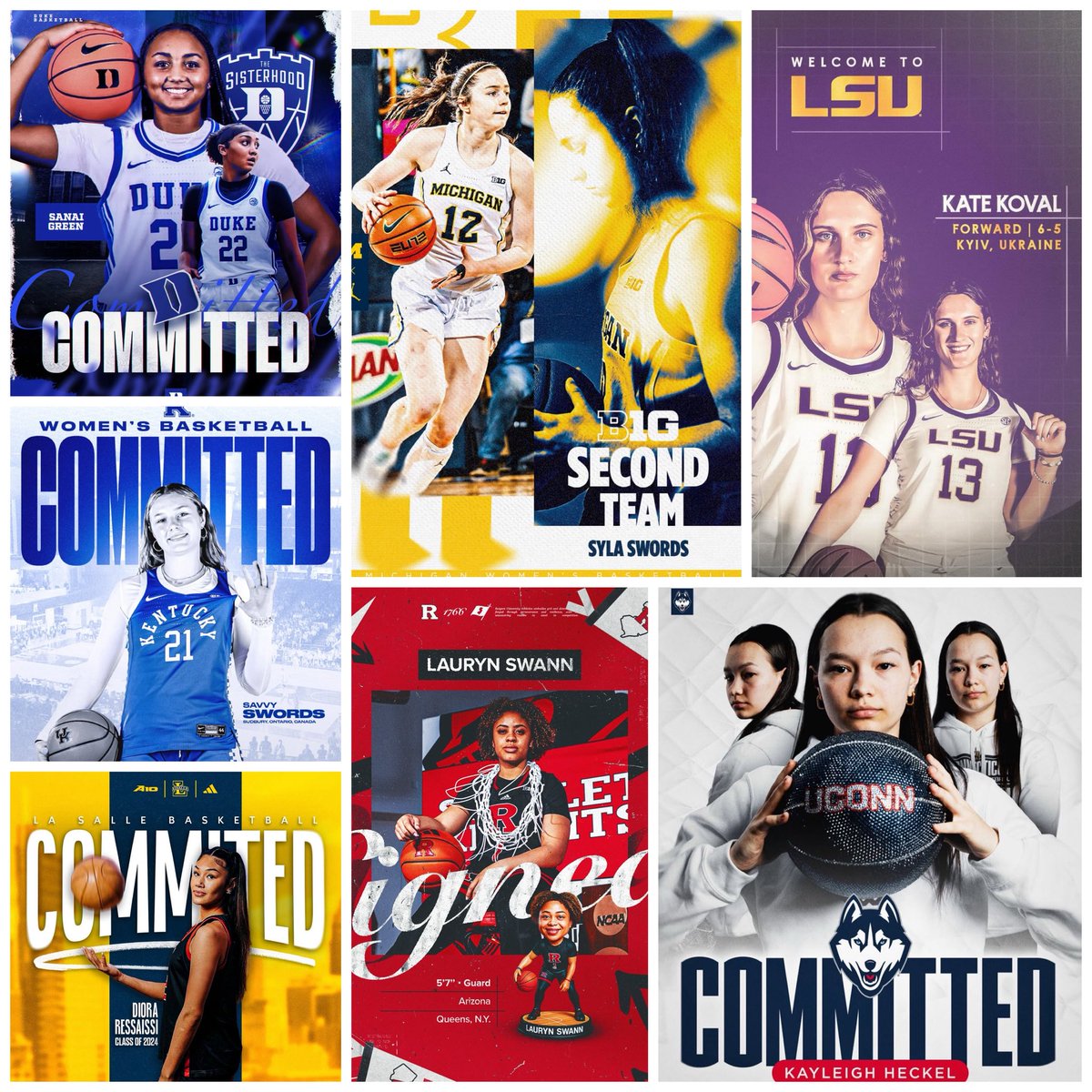 The last 7 commits from LuHi Girls Basketball, who’s up next!? 👀🤔#Duke #LSU #Michigan #Kentucky #UConn #LaSalle #Rutgers #NCAA