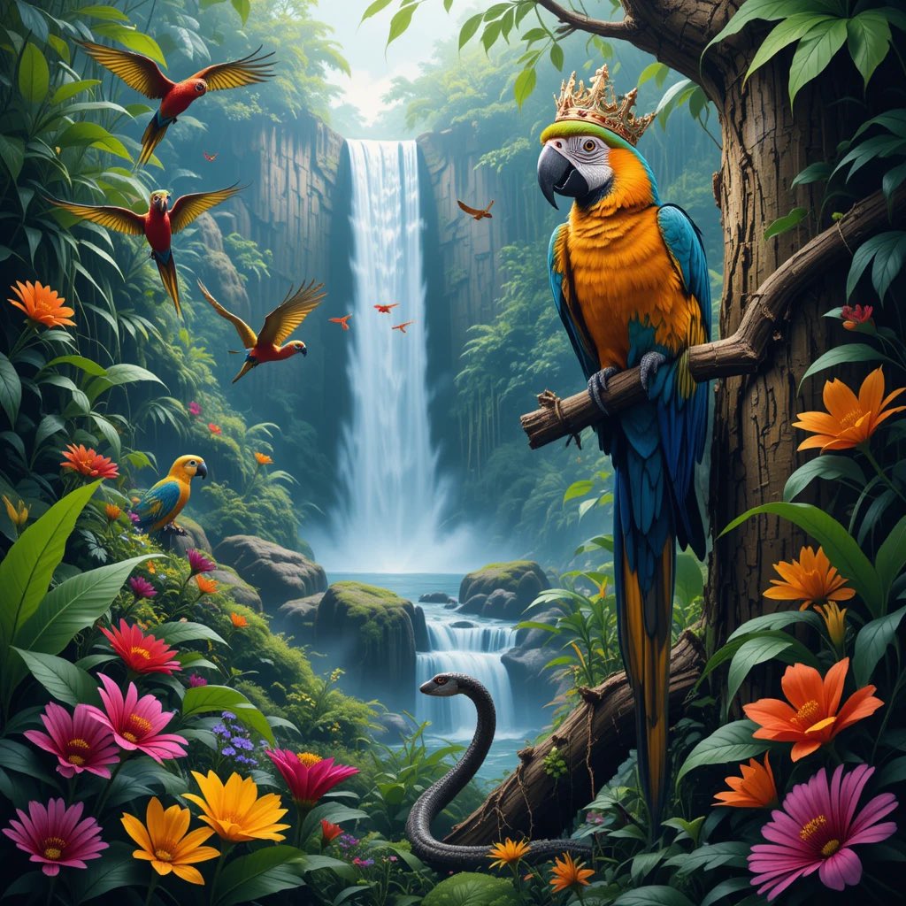 WhimsicalAIArt's tweet image. QT Parrot Art