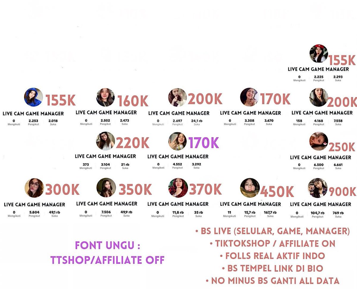 shmimjake's tweet photo. @ADailydev wts wtb jual beli acc akun tiktok 

୨୧ ࣪ bisa live (perangkat, game &amp; manager / studio )
୨୧ ࣪ tiktokshop + affiliate on  
୨୧ ࣪ bs tempel link dibio
୨୧ ࣪ folls real hasil fyp 
୨୧ ࣪ no minus all data siap ganti https://t.co/S71rCmnOP2