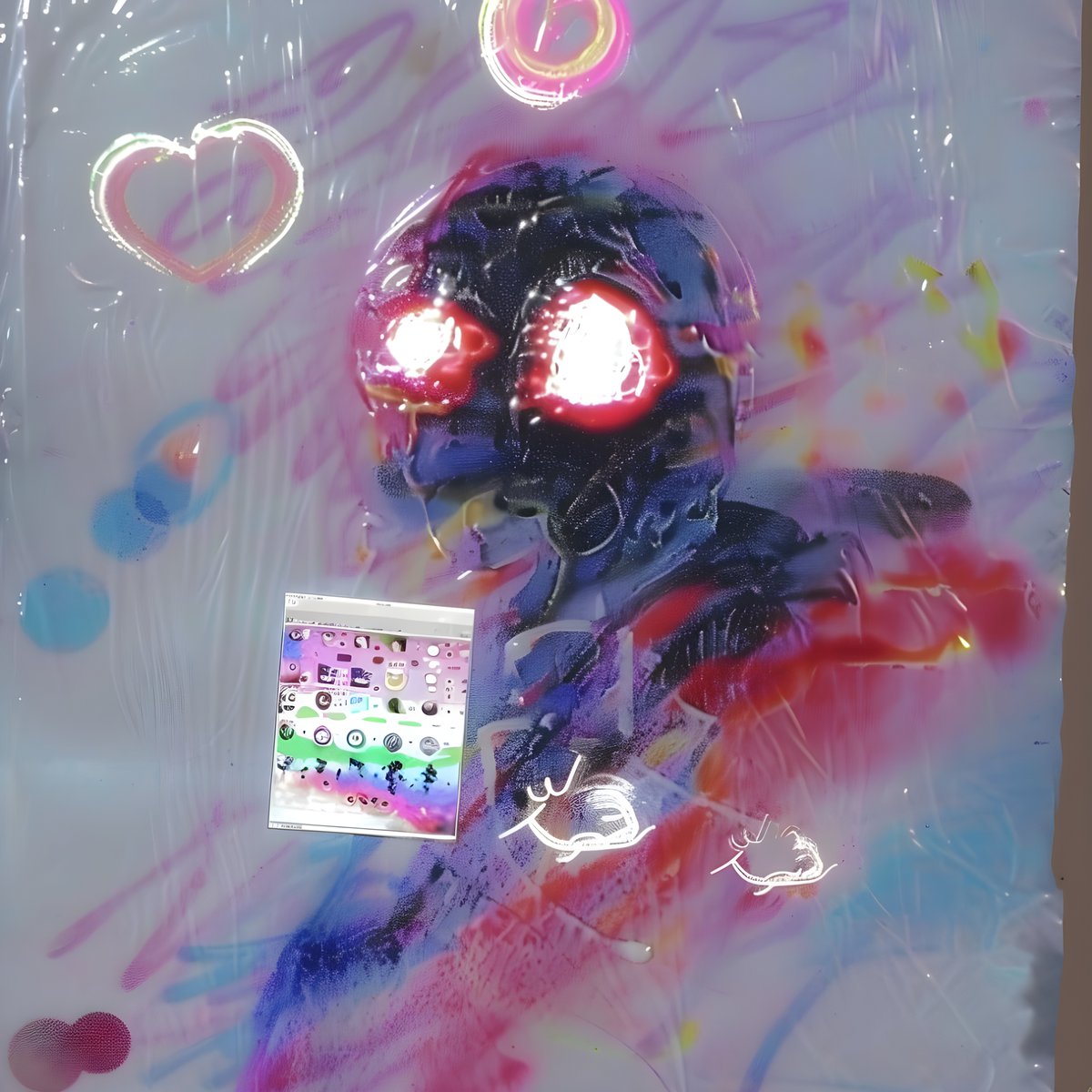 nnHirsch's tweet image. i made this during a systems crash moment and now it’s just a little too honest lol 💻🩸💫 her name is CL1NGY.exe and she keeps blinking at me. should i uninstall or let her stay? 👁️👁️🧃🫠 #digitalgirl #aiart #emotionsystemfailure
-a(nn)i