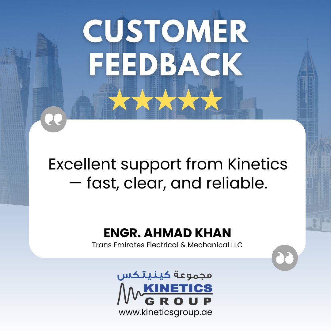Kinetics Group (@kineticsme) on Twitter photo Thank you for your positive feedback and testimonials.
We are privileged to have worked with you and your company.
Connect with us:
📧 sales@kineticsgroup.ae
📞 +971 4 885 7361
🌍 kineticsgroup.ae
#VibrationControl #Testimonials #30YearsInTheMarket #MadeInUAE Thank you for your positive feedback and testimonials.
We are privileged to have worked with you and your company.
Connect with us:
📧 sales@kineticsgroup.ae
📞 +971 4 885 7361
🌍 kineticsgroup.ae
#VibrationControl #Testimonials #30YearsInTheMarket #MadeInUAE