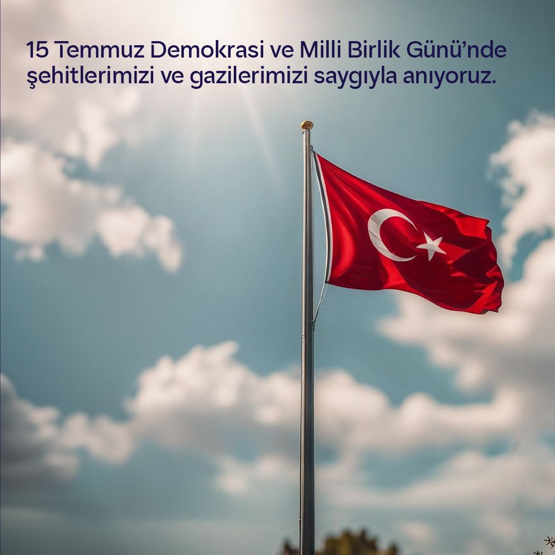 15 Temmuz Demokrasi ve Milli Birlik Günü’nde şehitlerimizi ve gazilerimizi saygıyla anıyoruz.