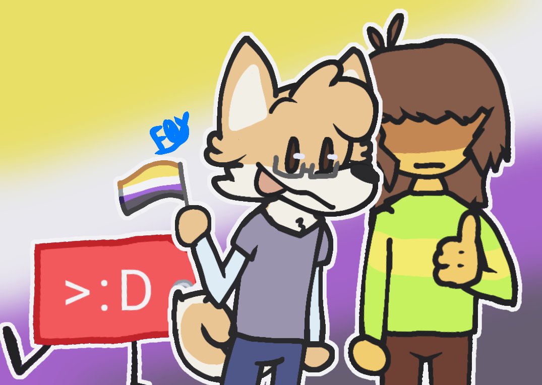 F0X_SM's tweet photo. I'M LATE BUT IDC
HAPPY #NonBinaryVisibilityDay EVERYONE
Pay your nb oomfs 10 trillion dollars today they deserve it
#bfdi #tpot #deltarune https://t.co/l2g6aWW4fF