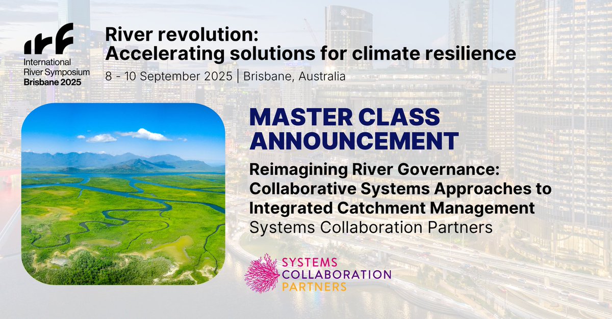ReviveOurRivers's tweet image. Join us at #IRS2025 this September for a game-changing Master Class that reimagines river governance, exploring collaborative systems approaches to integrated catchment management.
Register now & save $200 on standard ticket prices 👉 bit.ly/449ktJZ