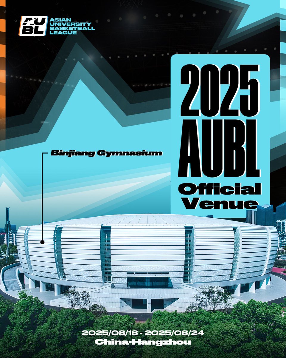 aubl_bball's tweet image. We’re proud to announce the official venue for the 2025 AUBL:
📍 Binjiang Gymnasium · Hangzhou
🏟 This August, witness the rise of Asia’s top university teams.
Where young talent shines.

Stay tuned — the summer belongs to basketball! 🏀

#AUBL #collegebasketball #hangzhou
