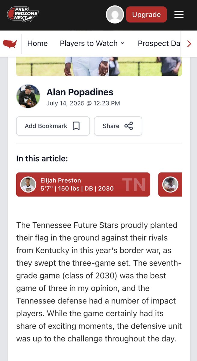 ElijahPres2030's tweet image. Big thanks to @AlPopsFootball and @PrepRedzoneTN for the write up. Follow closely as I make a run to become the best (ATH) Safety/WR in my class (2030) 馃挭馃従馃張
@PrepRedzone
@jrbelton18
@_donovantate
@1CoachCoop
@morgan_bphill
@N_Murphy
@noy_garrett
@NHRProspects
@DemetricDWarren