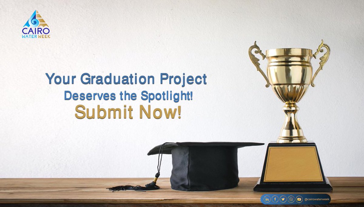 🎓 Are you an undergrad with a project that tackles real water or climate issues?
The Best Graduation Projects Competition at #CWW2025 is now OPEN! 💧🌍

Stand out. Be heard. Make impact.
Apply here 👉 cairowaterweek.eg

#YouthForWater #ClimateSolutions #StudentVoices