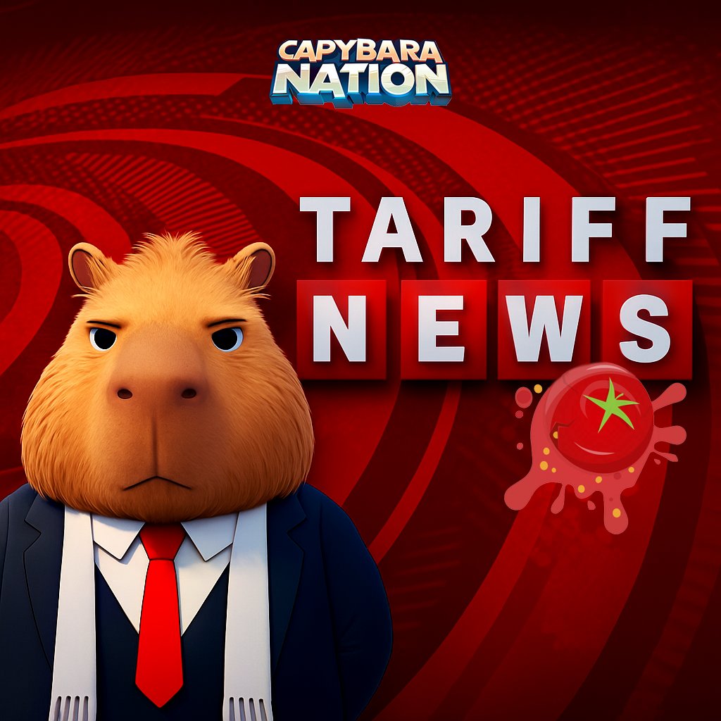 Capybara Nation - $BARA is live on Crypto.com (@capy_nation) on Twitter photo 📢 Capybara Nation Tariff Updates📢
🍅The US just hit Mexican tomatoes with a 17% tariff. That’s right, salsas just got political.
Meanwhile in Capybara Nation,
🗳️You vote on tariffs
🐾You keep democracy fresh
Vote. Rule. Play now 👉t.me/capybara_natio… 📢 Capybara Nation Tariff Updates📢
🍅The US just hit Mexican tomatoes with a 17% tariff. That’s right, salsas just got political.
Meanwhile in Capybara Nation,
🗳️You vote on tariffs
🐾You keep democracy fresh
Vote. Rule. Play now 👉t.me/capybara_natio…