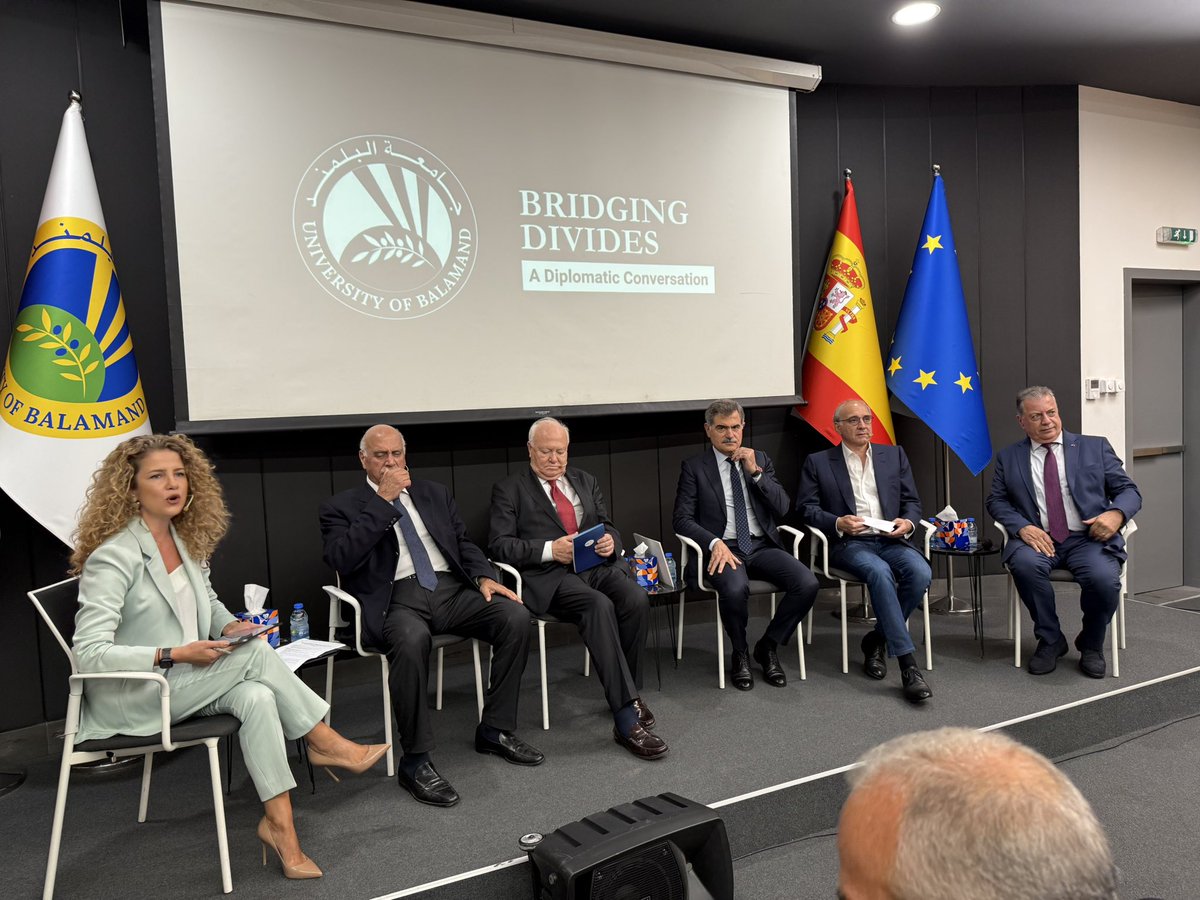 nsaad777's tweet image. In Beirut, the High Representative @UNAOC, USG Miguel Moratinos participated in a thought-provoking routable discussion sharing the stage w Mr. Fares Boueiz , frmr Minister of Foreign Affairs, Mr. Alain Tabourian, frmr Minister of Energy, Dr. Elias Warrak, Pres of Balamand Univ/2
