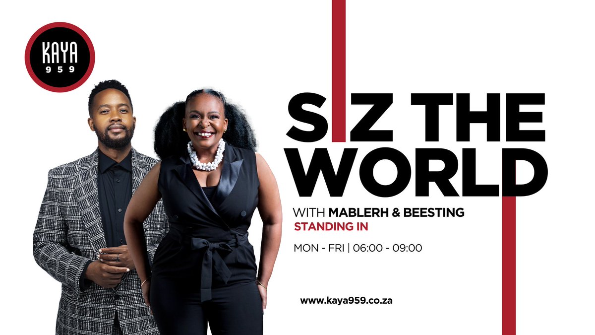 On the street. On the air. (@kayaonair) on Twitter photo Tuesday edition of #SizTheWorld with <a href="/MaBlerh/">The Emperor Of Umlazi</a> along <a href="/BeestingBonolo/">BeeSting</a> <a href="/psixaba/">Philasande Sixaba</a> & <a href="/KatSekhotho/">Kat Sekhotho</a>
Coming Up:
- Ideal way to curb taxi violence? #FirstThingsFirst
- Movies on #PlayDough
- #SingItBack
โ๏ธ0860000959
๐ท0636880959
๐ทkaya959.co.za Tuesday edition of #SizTheWorld with <a href="/MaBlerh/">The Emperor Of Umlazi</a> along <a href="/BeestingBonolo/">BeeSting</a> <a href="/psixaba/">Philasande Sixaba</a> & <a href="/KatSekhotho/">Kat Sekhotho</a>
Coming Up:
- Ideal way to curb taxi violence? #FirstThingsFirst
- Movies on #PlayDough
- #SingItBack
โ๏ธ0860000959
๐ท0636880959
๐ทkaya959.co.za