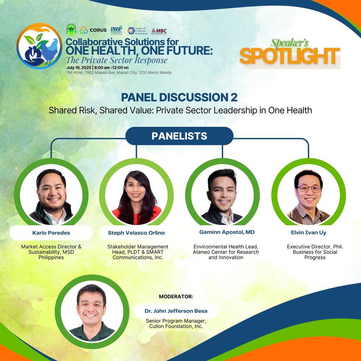 culion_cfi's tweet photo. MEET OUR PANELISTS AND MODERATORS!

The One Health Forum 2025 is happening tomorrow, and we’re thrilled to feature a powerhouse lineup of experts and changemakers who will lead two impactful panel discussions.

#OneHealthForum2025 #OneHealthPH https://t.co/aSbRYLc9bZ