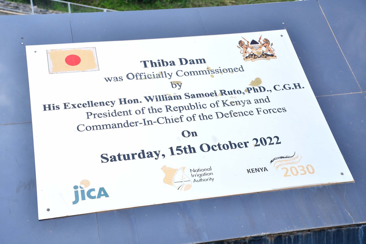 The Thiba Dam in Mwea, Kirinyaga County, implemented by the National Irrigation Authority and commissioned in 2022, is a critical infrastructure in advancing Kenya's food security agenda under the Bottom-Up Economic Transformation Agenda (BETA).

Fed by the Thiba River, the dam
