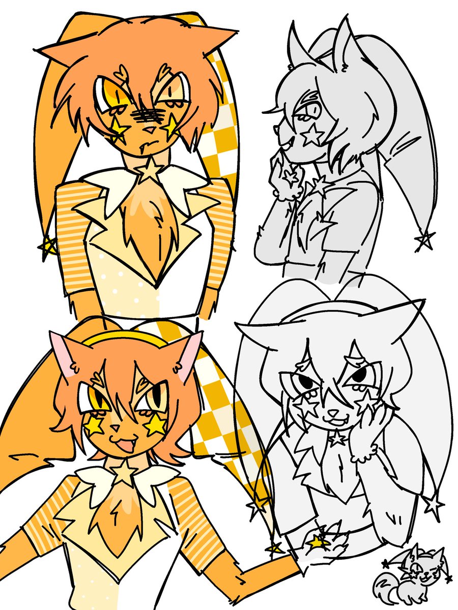 akimp4_'s tweet image. filler OLD art while I catch up on stuffs. second one is an art trade with r3mellon on tiktok