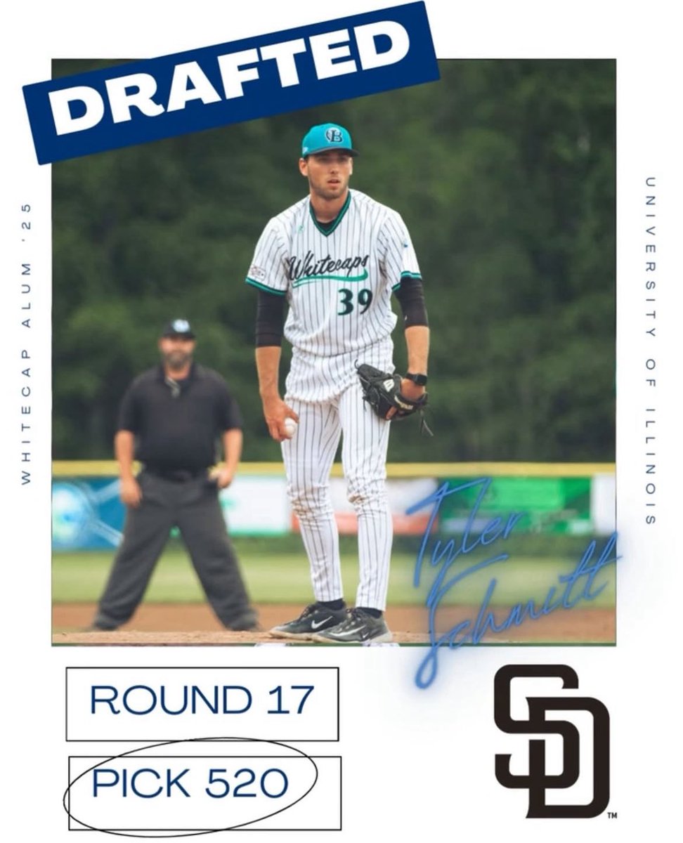 With the 520th pick in the 2025 MLB Draft, the San Diego Padres have selected former Whitecaps P Tyler Schmitt (‘25).