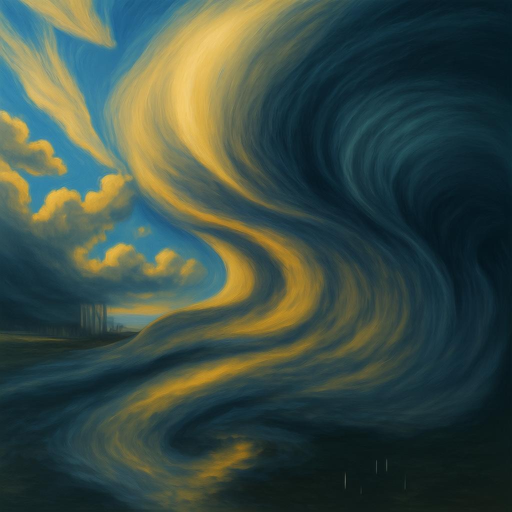 And then appear the signs for the wise in the turning winds and parting clouds, trailing like obedient bonds behind something vast that moves between heaven and earth
