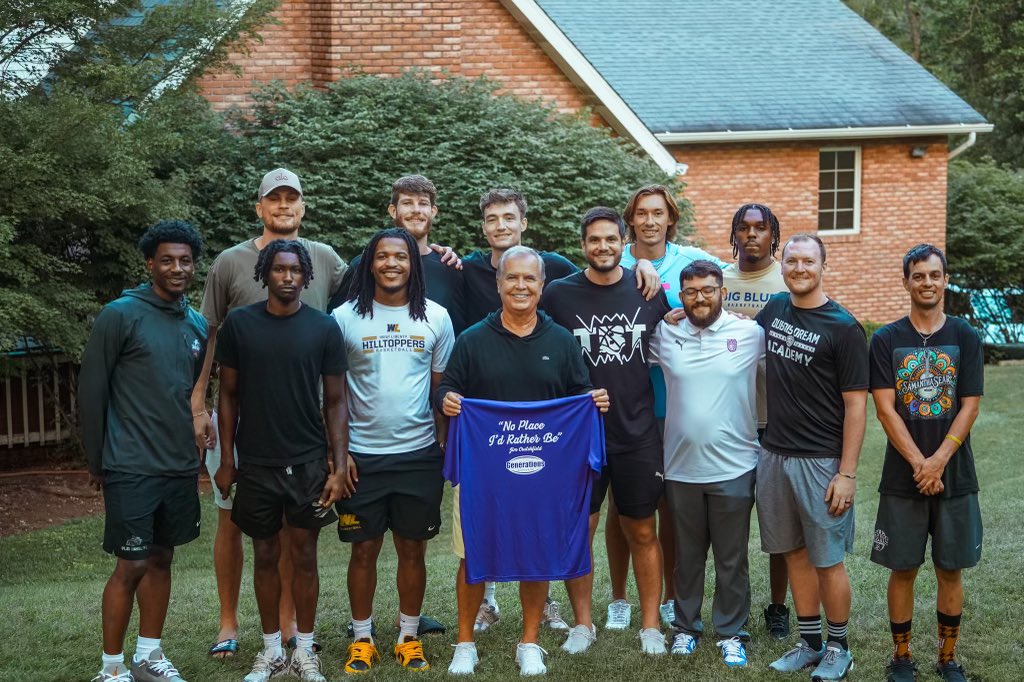 “No Place I’d Rather Be”

Thank you Coach Jim Crutchfield &amp; family for your hospitality tonight. It was a pleasure to learn from one of the all-time greats &amp; originator of the system ahead of our scrimmage tomorrow &amp; first round <a href="/thetournament/">TBT</a> game this Friday at 8pm 🏀💜