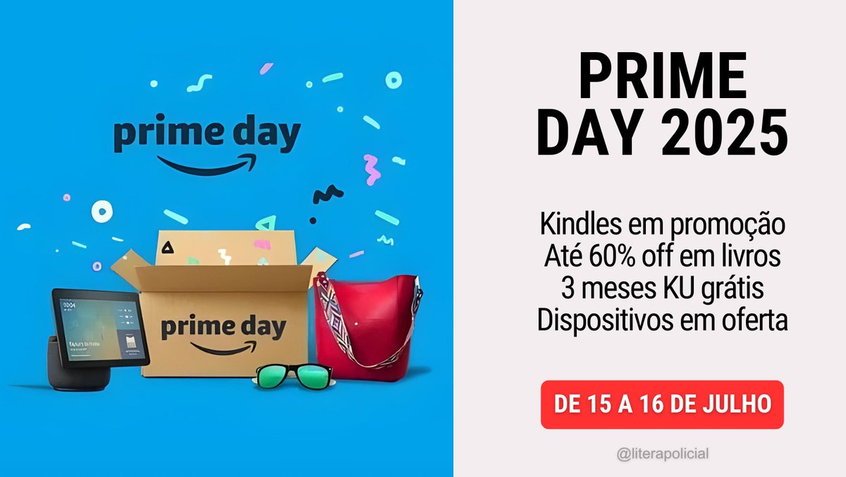 💥 PRIME DAY 2025 💥
Aproveitem os dois dias de ofertas!

. Kindles em promo: amzn.to/3THp1kV
. Até 60% off em livros: amzn.to/40hoUAj
. Eletrônicos: amzn.to/3GL93TQ
. Beleza: amzn.to/4kEFkdm
. Mercado: amzn.to/4kE8QzN
. Cupons: