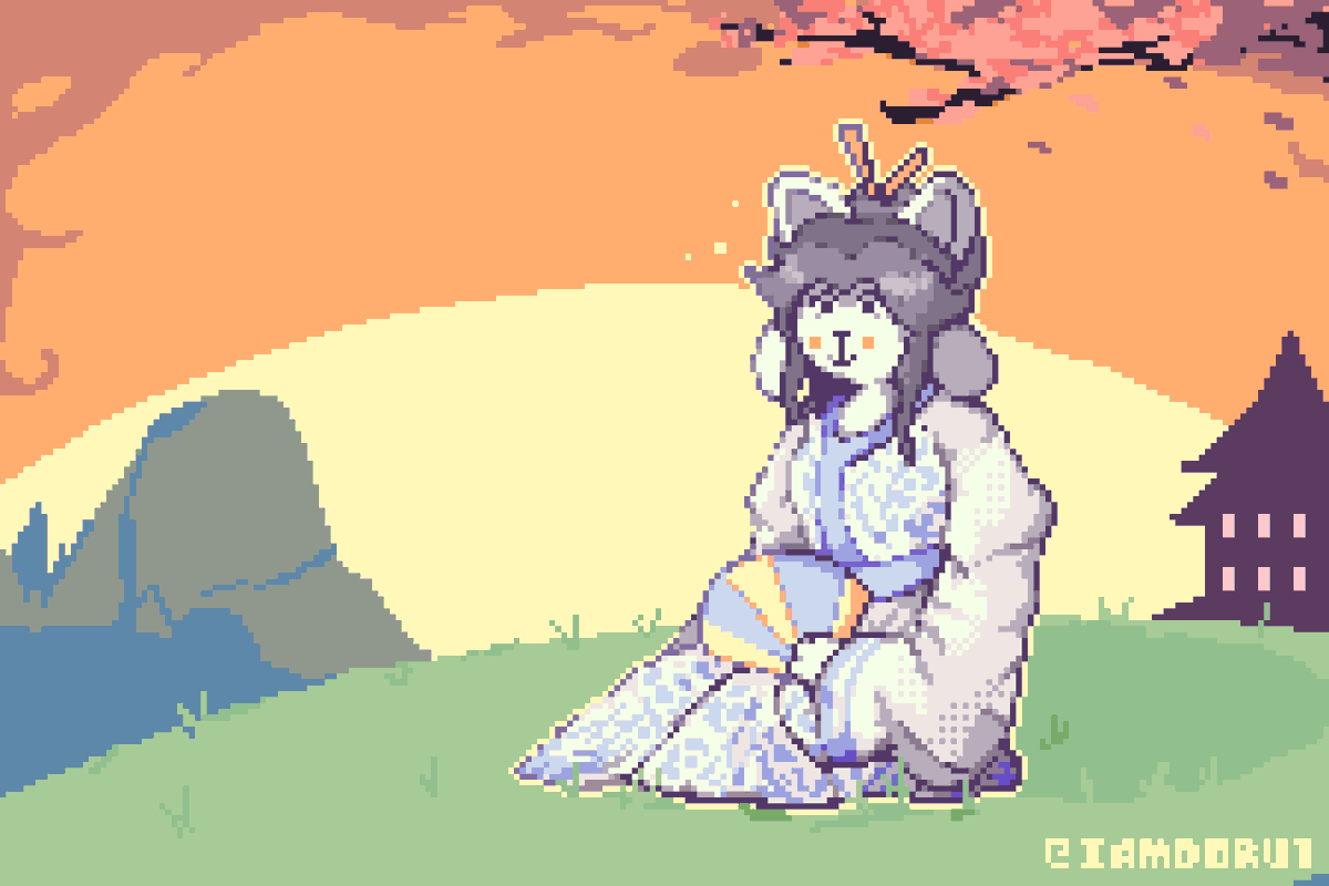 IamDoru1's tweet image. Kimono Outfit Temmie comm
#undertale #temmie #pixelart