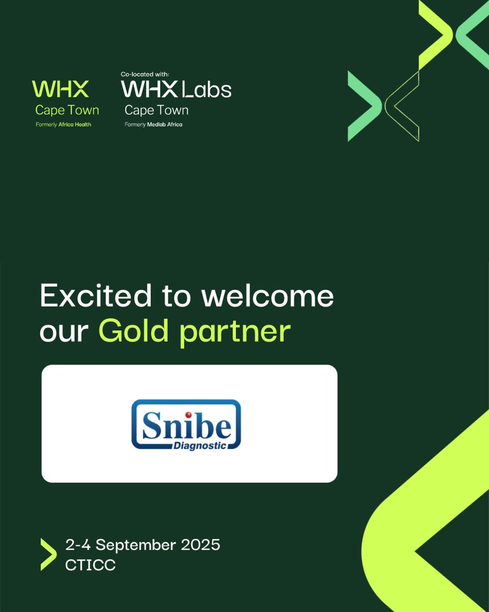 We're thrilled to announce our Gold Partner Snibe for WHX Cape Town.

These industry leaders join us in our mission to create Africa's healthcare powerhouse, where thousands of medical professionals unite to trade, network, and learn.

#WHXCapeTown #GoldPartner