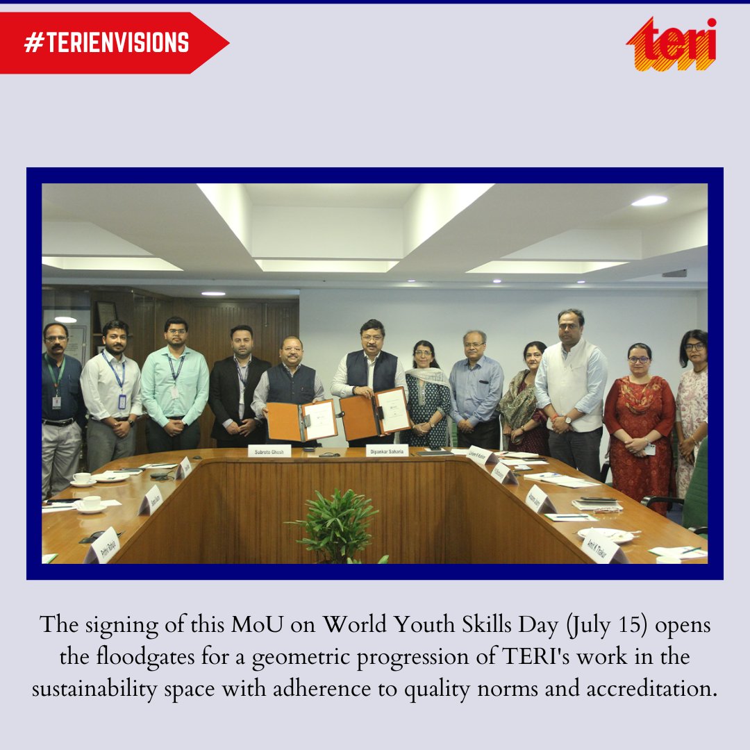 TERI (@teriin) on Twitter photo TERI signed an MoU with <a href="/QualityCouncil/">QCI #qualitymatters</a> (QCI) on July 15, 2025, with an aim to advance its advisory role for joint implementation of activities across the six verticals at QCI, including: Tourism & Culture; Infrastructure; Food Systems; Sanitation; Agriculture; and Forestry.
The TERI signed an MoU with <a href="/QualityCouncil/">QCI #qualitymatters</a> (QCI) on July 15, 2025, with an aim to advance its advisory role for joint implementation of activities across the six verticals at QCI, including: Tourism & Culture; Infrastructure; Food Systems; Sanitation; Agriculture; and Forestry.
The