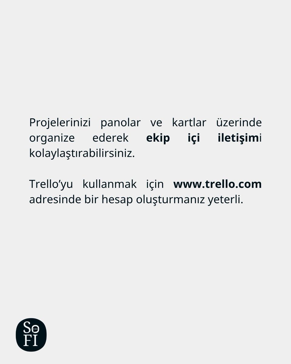 Trello, projelerinizdeki görevleri ve iş bölümlerini düzenlemenizi kolaylaştıran ücretsiz bir platformdur.

Projelerinizi panolar ve kartlar üzerinde organize ederek ekip içi iletişimi kolaylaştırabilirsiniz.

Hesap oluşturmanız yeterli:
🔗 trello.com