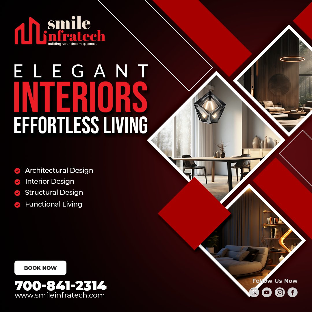 smileInfratech's tweet photo. Effortless living begins with elegant interiors.

Explore complete interior + architectural solutions at Smile Infratech.

👉 https://t.co/7SA7aPHPGG | 📞 700-841-2314

#InteriorDesign #SmileInfratech #FunctionalLiving

Follow us for latest update! https://t.co/xlNzTvclzl