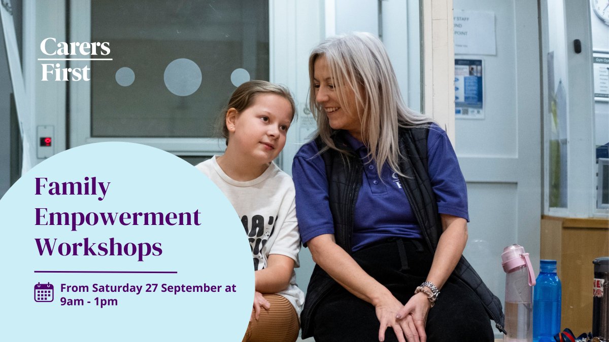 Carers_first's tweet image. Our Family Empowerment Workshops are back this Autumn, beginning on Saturday 27 September! 🍂

The workshops are designed to provide guidance to families with carers, offering them the tools they need to gain confidence in their caring role. We aim to help carers to increase…