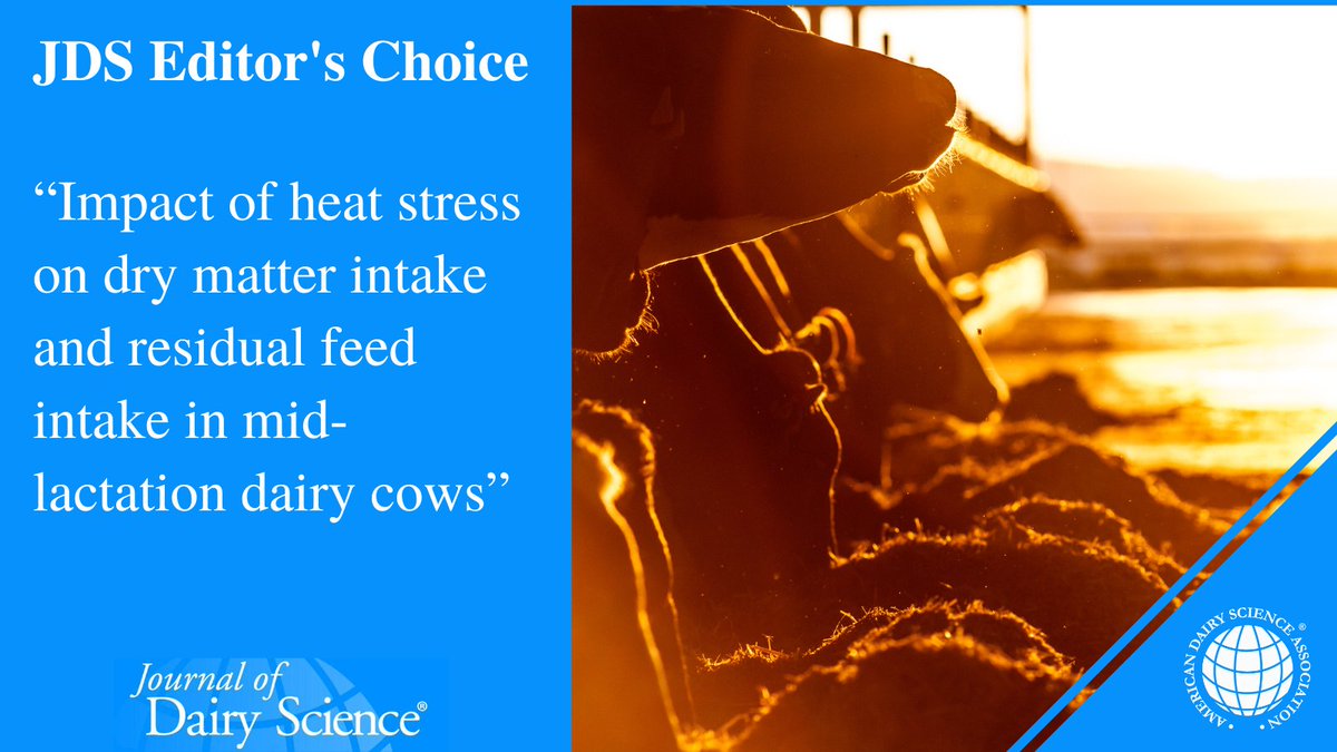 Journal of Dairy Science | JDS Communications (@jdairyscience) on Twitter photo Does heat stress impact dry matter intake and feed efficiency in mid-lactation Holstein dairy cows? Learn more in a #JournalofDairyScience study led by a <a href="/Animal_DairySci/">UW Animal & Dairy Sciences</a> team ➡️ doi.org/10.3168/jds.20…
#DairyScience #SocietyPubs Does heat stress impact dry matter intake and feed efficiency in mid-lactation Holstein dairy cows? Learn more in a #JournalofDairyScience study led by a <a href="/Animal_DairySci/">UW Animal & Dairy Sciences</a> team ➡️ doi.org/10.3168/jds.20…
#DairyScience #SocietyPubs