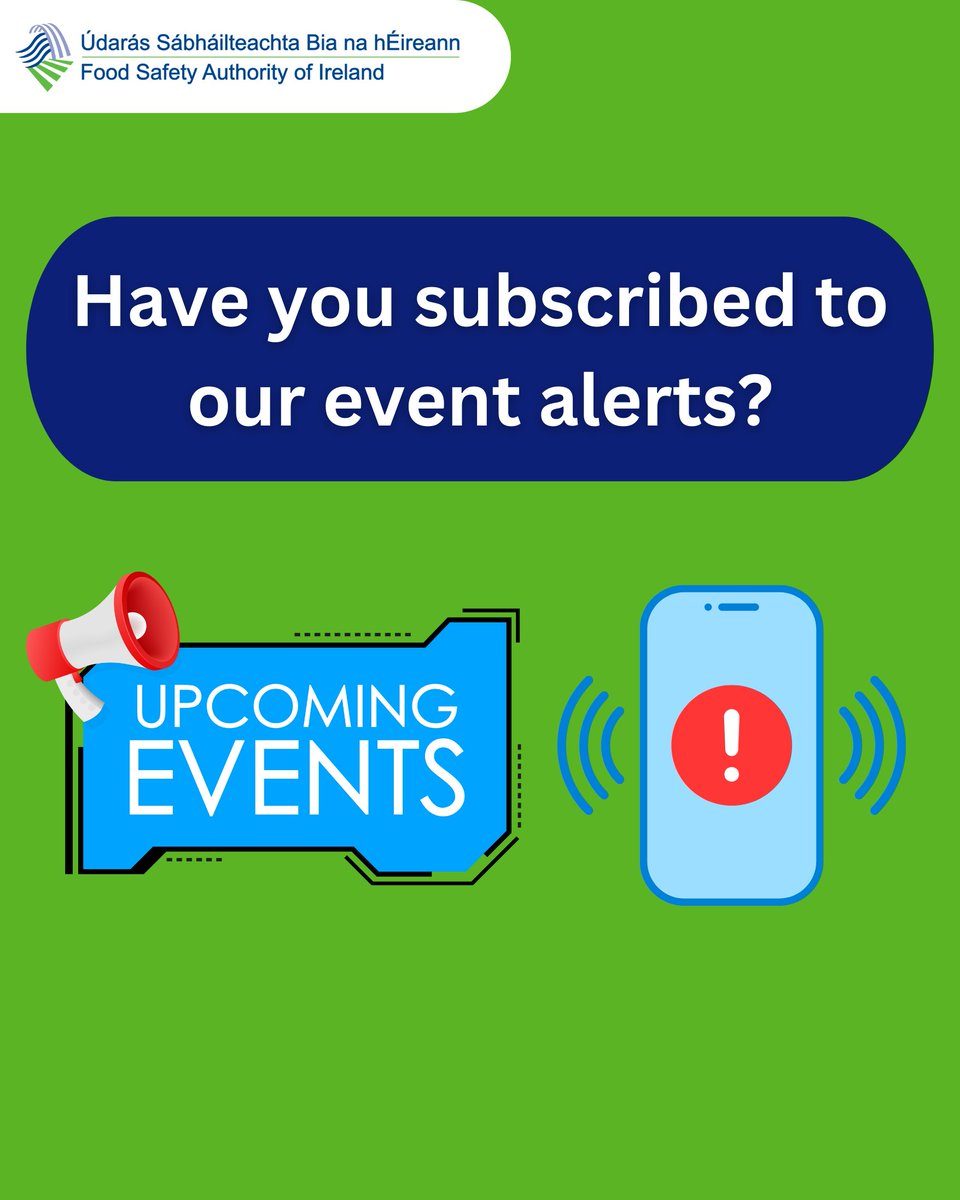 FSAIinfo's tweet image. Subscribe to our event alerts and be the first to know about upcoming events and updates! 📅

👉 ow.ly/e9us50WnvVv

#FoodSafety #FSAI #StayInformed #FSAIEvents