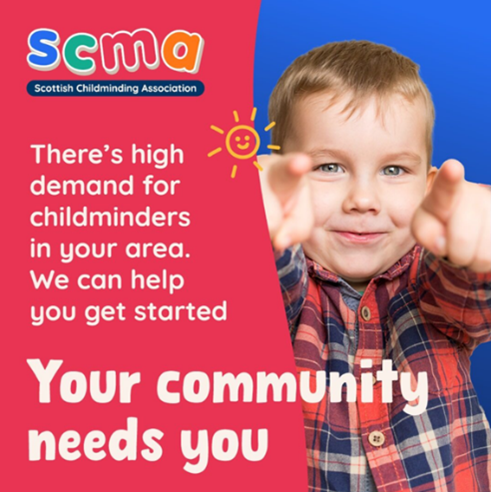 GlasgowFutures's tweet image. Thinking about a career in childminding? 💭
Next week, SCMA is running free online Discovery Sessions to help you get started — plus info on training & a £750 grant.
🗓️ 22, 23 & 26 July
Still time to book 👉 bit.ly/SCMAevents
More info 👉 childminding.org/getstarted