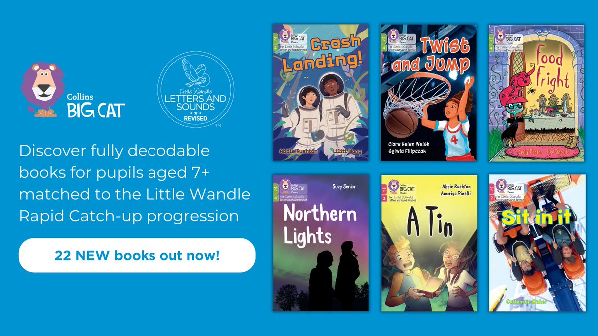 CollinsPrimary's tweet image. Discover 22 exciting new books offering more support at phases 2, 3 and 4, children aged 7+ have more opportunities to master the phonic code while nurturing a love for reading.
ow.ly/MiP450WolC8