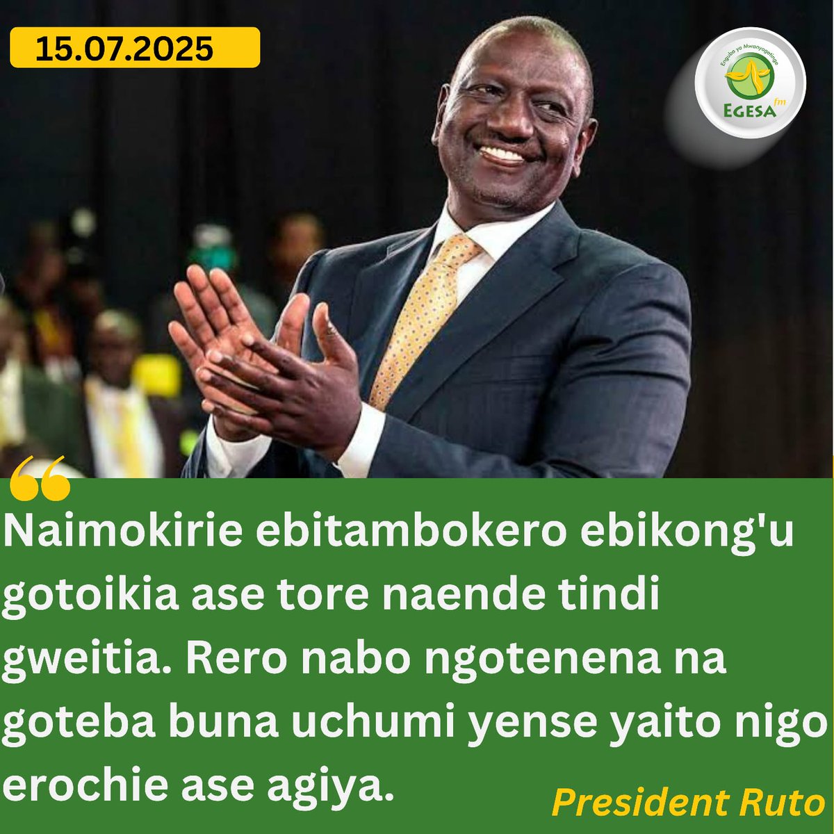 Uchumi mbuyere- President Ruto
#egesadigital