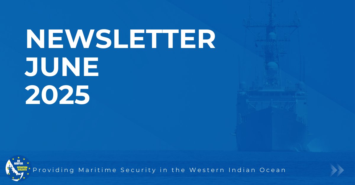 EUNAVFOR's tweet image. Check the images to take a look at some of the activities included in the June edition of the 🇪🇺 #OperationATALANTA Newsletter.
Read the complete June edition of the Newsletter ⤵️
eunavfor.eu/newsletter/new…
#MoreThanShips
