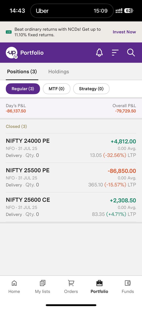 RounaKKinger's tweet photo. @upstox @UpstoxSupport 

How come nifty 25500PE trade is taken here..I have not done this trade

My order history doesn’t even show this..why this loss? https://t.co/sGZB59Y3oR