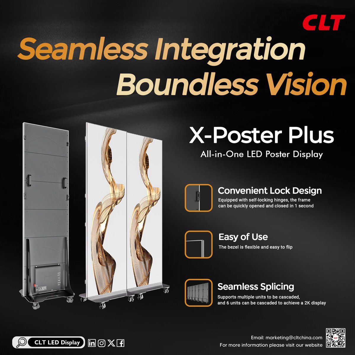 LedClt's tweet image. 🤦‍♂️Tired of dull paper posters that blend into the background? 

Transform your space with X-Poster Plus – where every ad becomes a showstopper!👀

▶ Visit us at Infocomm Asia 2025 to experience these groundbreaking innovations firsthand!

#CLT #CLTLED #ledposter #posterdisplay