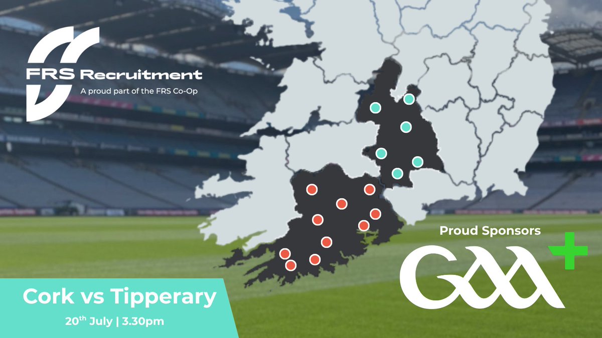 FRS Recruitment (@frsrecruitment) on Twitter photo Cork ๐ดor Tipp ๐ต
The countdown to the All-Ireland Final has begun & we're deep rooted in both counties (Tension is running high amongst our offices!)
FRS Recruitment are proud sponsors of @gaaplusofficial - bringing the match to all GAA fans abroad. ๐
#weworkforyou #GAAPLUS Cork ๐ดor Tipp ๐ต
The countdown to the All-Ireland Final has begun & we're deep rooted in both counties (Tension is running high amongst our offices!)
FRS Recruitment are proud sponsors of @gaaplusofficial - bringing the match to all GAA fans abroad. ๐
#weworkforyou #GAAPLUS