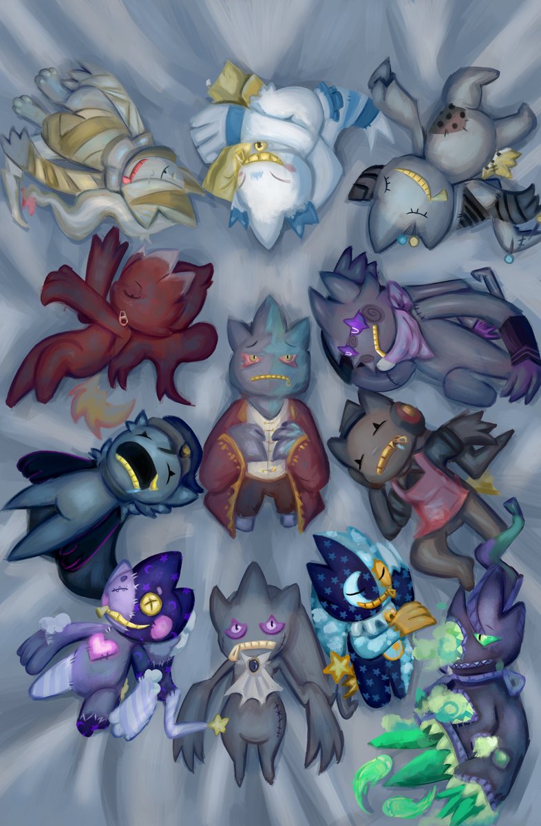 auralabsart's tweet image. Art fight collage - Banette sleepover