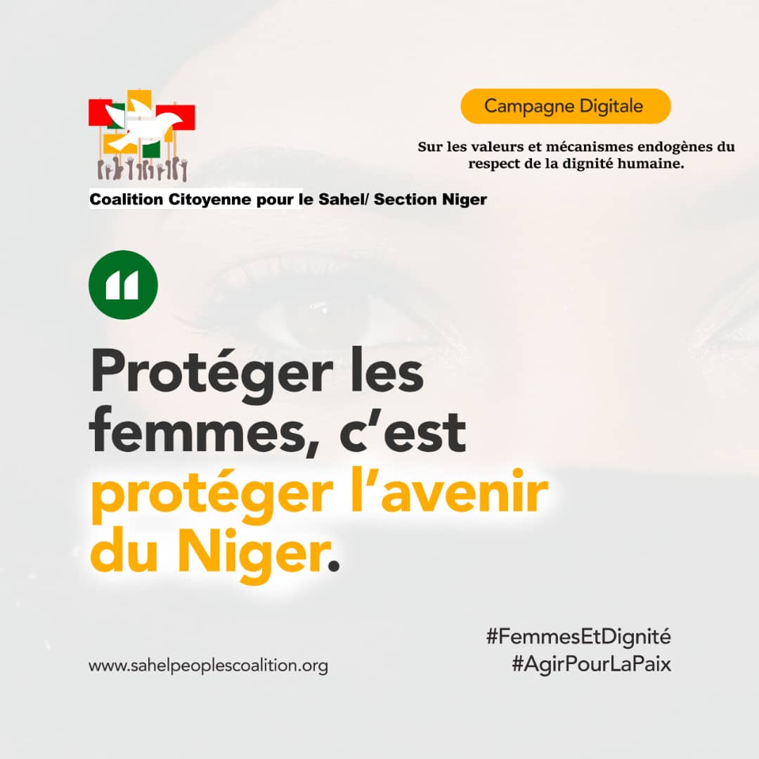 Protéger les femmes, c’est protéger l’avenir du Niger.
#FemmesEtDignité #AgirPourLaPaix