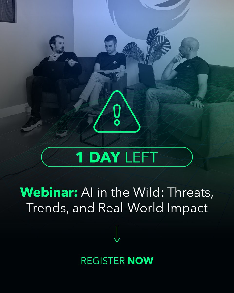 PureCyberLtd's tweet image. Don’t let your #AI become the entry point.
Join our free 60‑min webinar tomorrow: AI in the Wild: Threats, Trends & Real‑World Impact.
Learn about AI‑driven threats (deepfakes, LLM poisoning, credential theft), GDPR rules, live polls + Q&A.
👉 Register: purecyber.com/events-and-web…