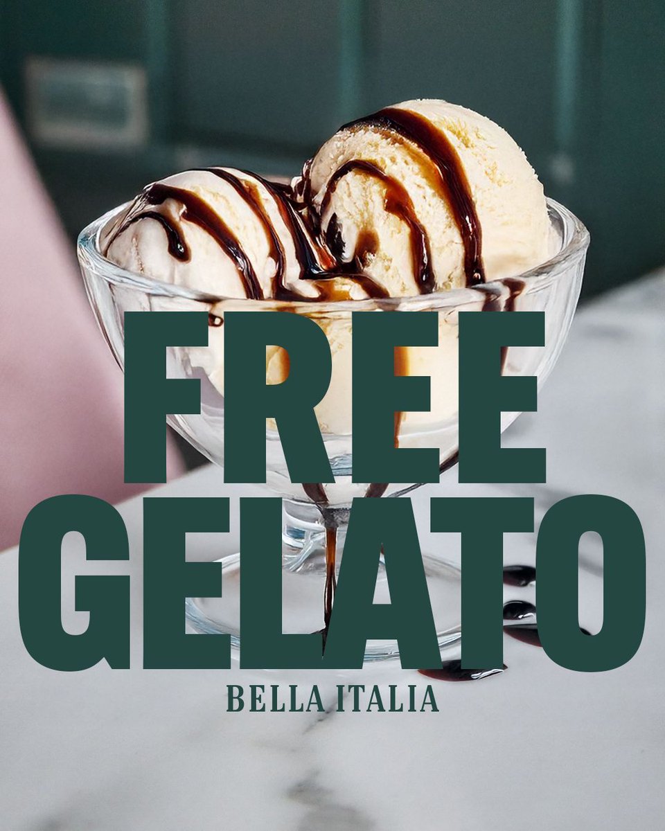 Introducing Bella Italia's brand new flavour, Salted Balsamic Caramel Gelato!🍨 

To celebrate National Gelato Day, diners can enjoy FREE GELATO at Bella Italia Brighton - just order food! (until 22 Jul)

Visit the Brighton restaurant at 24 Market St