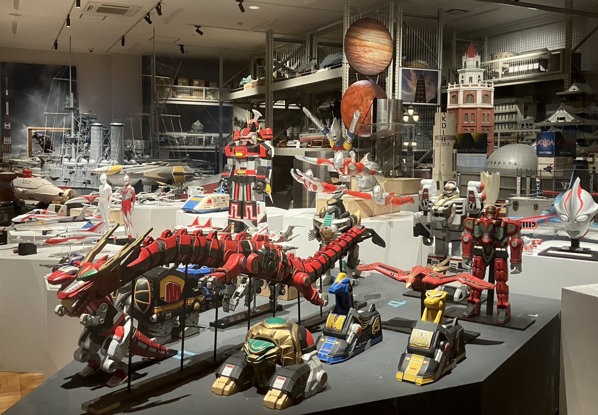 SentaiFive's tweet photo. Oh nice, I had a feeling this would happen since the Super Sentai 50th Exhibition was announced: all the Sentai miniatures that were on display at the ATAC got sent over for the exhibit 🔥 https://t.co/WBb35mgEWh
