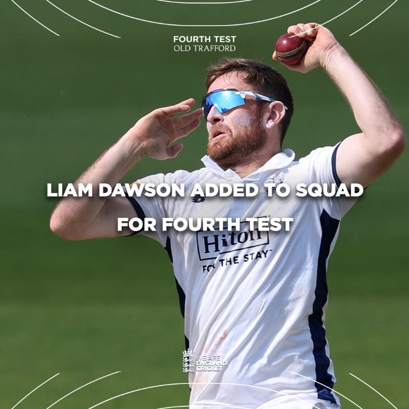 englandcricket's tweet photo. Welcome, Daws! 👋

Spinner Liam Dawson joins our squad for the Fourth Test match against India 🏏

Full story 👇