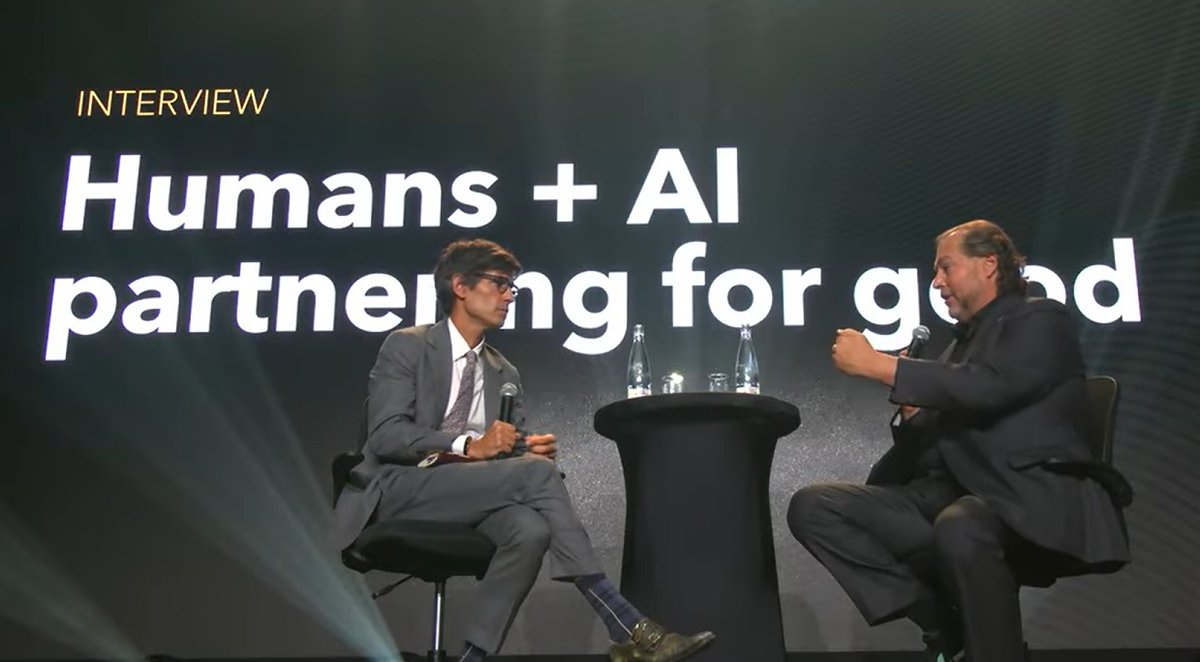 Zahra Bahrololoumi CBE (@zahras_b) on Twitter photo “You have to have humans and agents working together to create that level of customer success.”
@Salesforce CEO Marc <a href="/Benioff/">Marc Benioff</a>'s panel interview at the <a href="/AIforGood/">AI for Good 🇺🇳 #AIforGood</a> Summit 2025 offered a fascinating glimpse into the #FutureOfWork.
Watch it now: youtu.be/K-AOgG6sc9Q?si… “You have to have humans and agents working together to create that level of customer success.”
@Salesforce CEO Marc <a href="/Benioff/">Marc Benioff</a>'s panel interview at the <a href="/AIforGood/">AI for Good 🇺🇳 #AIforGood</a> Summit 2025 offered a fascinating glimpse into the #FutureOfWork.
Watch it now: youtu.be/K-AOgG6sc9Q?si…