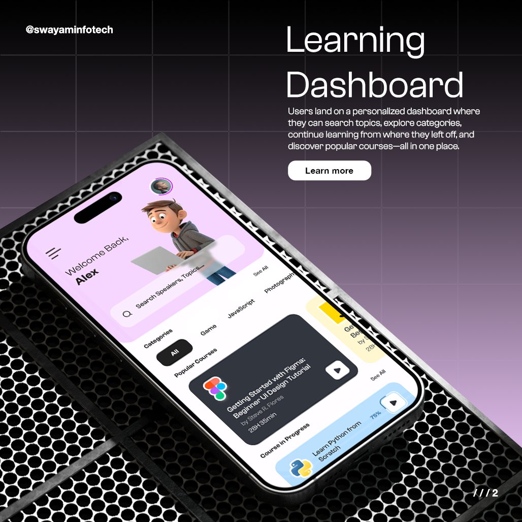 swayaminfotech's tweet image. Explore the power of online learning with our e-learning app💻. Introducing the Smart Learn Video Application🎥an innovative e-learning platform 🌐
.
🌐Visit: swayaminfotech.com/smart-learn-vi… 
.
#elearningappdevelopment #elearningvideoapp #smartlearnapp #smartphone #swayaminfotech